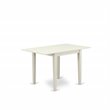 Pemberly Row Linen White Dining Set with Slat Back Chairs and Linen Seats