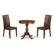 Pemberly Row Round 3-Piece Wood Dining Set with Mahogany Finish