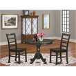 Pemberly Row 3-Pc Dining Set with Round Table and Cappuccino Wood Finish