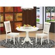 Pemberly Row 3-Piece Wood Dining Set in Linen White Finish