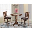 Pemberly Row 3-Piece Counter Height Dining Set in Mahogany Finish