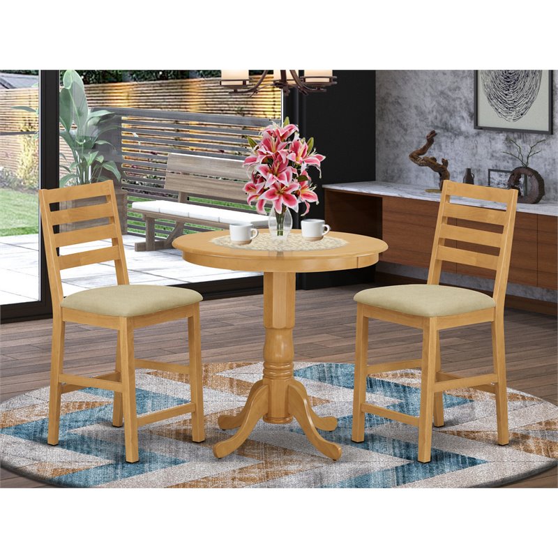 Pemberly Row 3-Piece Dining Set with Light Oak Finish
