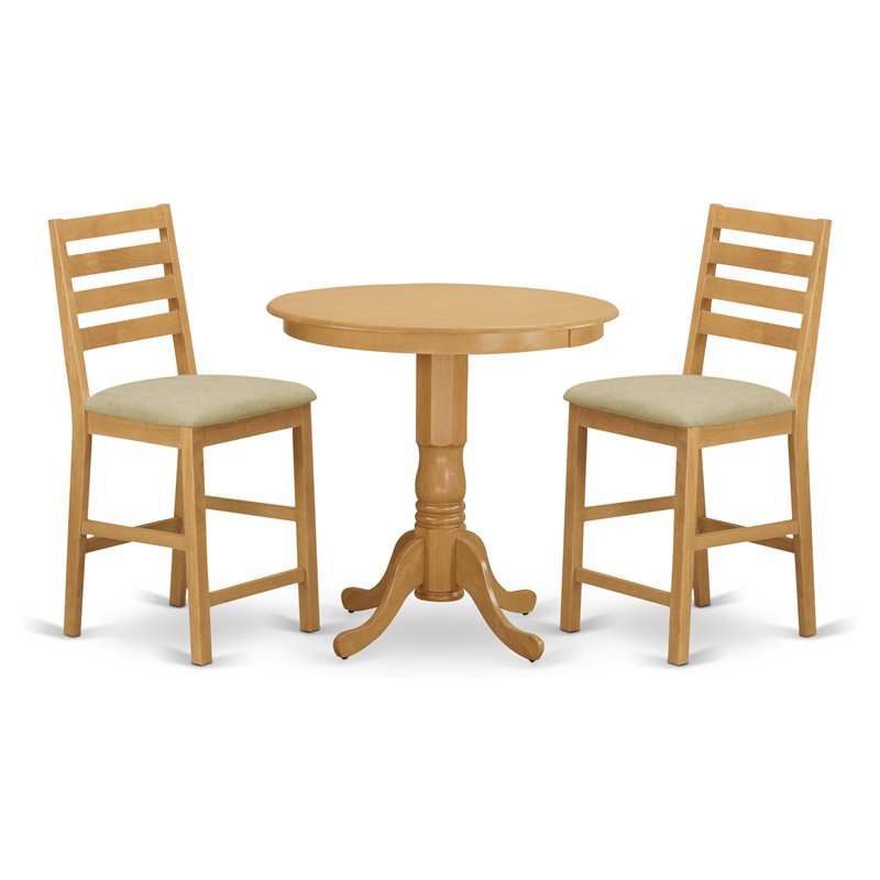 Pemberly Row 3-Piece Dining Set with Light Oak Finish