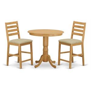 Pemberly Row 3-Piece Dining Set with Light Oak Finish