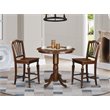 Pemberly Row 3-Piece Counter Height Wood Dining Set in Mahogany Finish