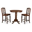 Pemberly Row 3-Piece Counter Height Wood Dining Set in Mahogany Finish