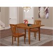 Pemberly Row Milan Traditional Saddle Brown Dining Set with Extension Leaf