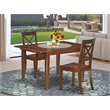 Pemberly Row Milan 3-Piece Wood Dining Set in Mahogany Finish