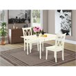 Pemberly Row 3-Piece Wood Dining Set with Double X-Back Chairs in White