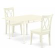 Pemberly Row 3-Piece Wood Dining Set with Double X-Back Chairs in White