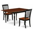 Pemberly Row 3-Piece Wood Dining Set with Black and Cherry Finish