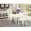 Pemberly Row 3-Piece Wood Dining Set in White with Slat Back Chairs
