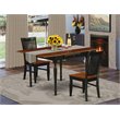 Pemberly Row 3-Piece Wood Dining Set in Black/Cherry Finish