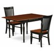 Pemberly Row 3-Piece Wood Dining Set in Black/Cherry Finish