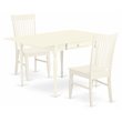 Pemberly Row 3-Piece Wood Dining Set in Linen White Finish