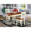 Pemberly Row 3-Piece Wood Dining Table Set in Buttermilk and Cherry