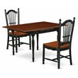 Pemberly Row 3-Piece Wood Dining Table Set in Black & Cherry Finish
