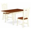 Pemberly Row 3-Piece Wood Dining Set in Buttermilk & Cherry Finish