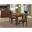 Pemberly Row 3-Piece Wood Dining Table Set with Black/Cherry Finish