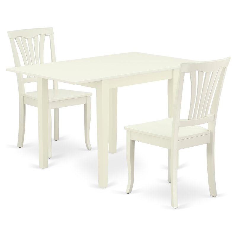 Pemberly Row 3-Piece Wood Dining Set with Linen White Finish
