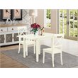 Pemberly Row 3-Piece Dining Set with Wood Chairs in Linen White Finish