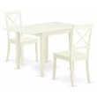 Pemberly Row 3-Piece Dining Set with Wood Chairs in Linen White Finish