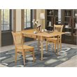 Pemberly Row 3-Piece Wood Dining Table Set with Chairs in Oak Finish