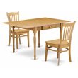 Pemberly Row 3-Piece Wood Dining Table Set with Chairs in Oak Finish