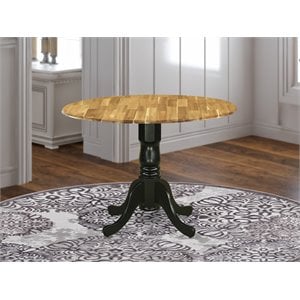Pemberly Row Dublin Traditional Wood Dining Table in Natural/Black