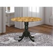 Pemberly Row Dublin Traditional Wood Dining Table in Natural/Black