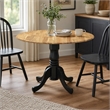 Pemberly Row Dublin Traditional Wood Dining Table in Natural/Black