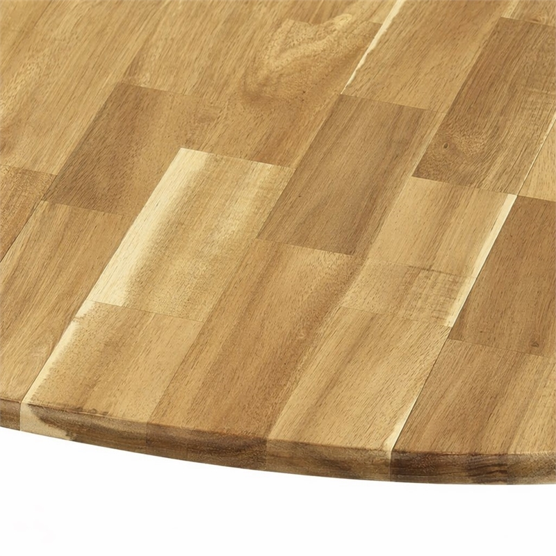 Pemberly Row Dublin Traditional Wood Dining Table in Natural/Black