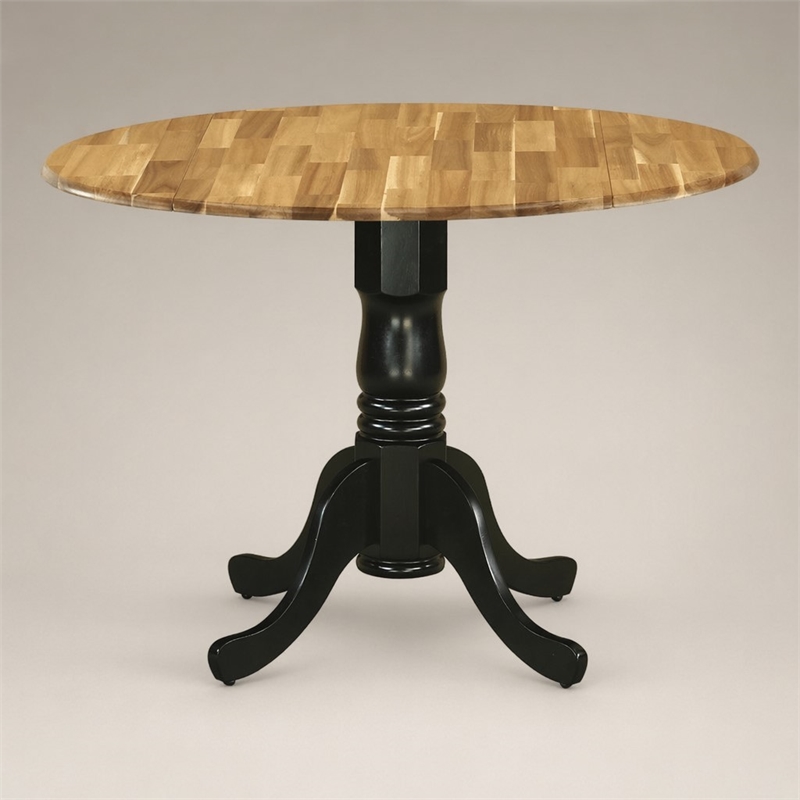 Pemberly Row Dublin Traditional Wood Dining Table in Natural/Black