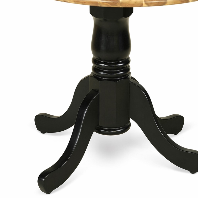 Pemberly Row Dublin Traditional Wood Dining Table in Natural/Black