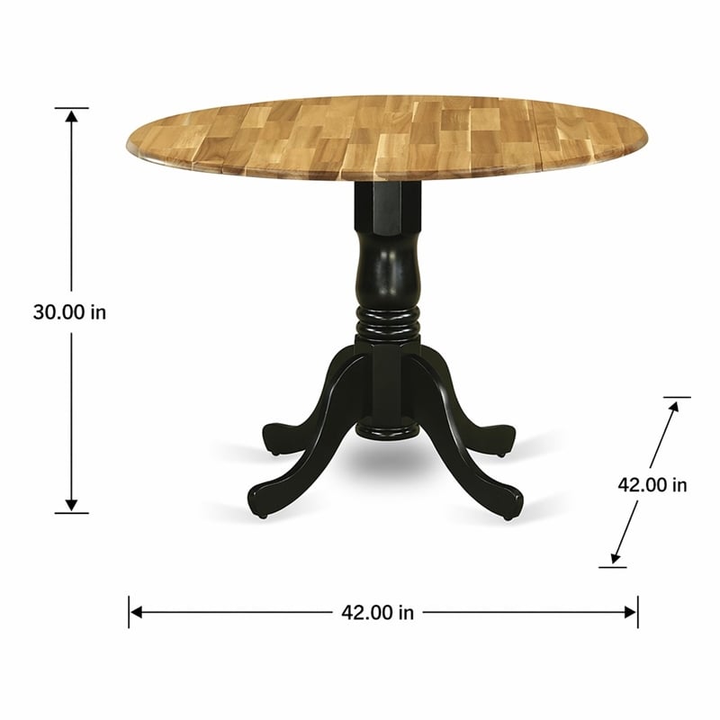 Pemberly Row Dublin Traditional Wood Dining Table in Natural/Black