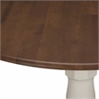 Pemberly Row Round Wood Dining Table with Drop Leaves in Walnut/White