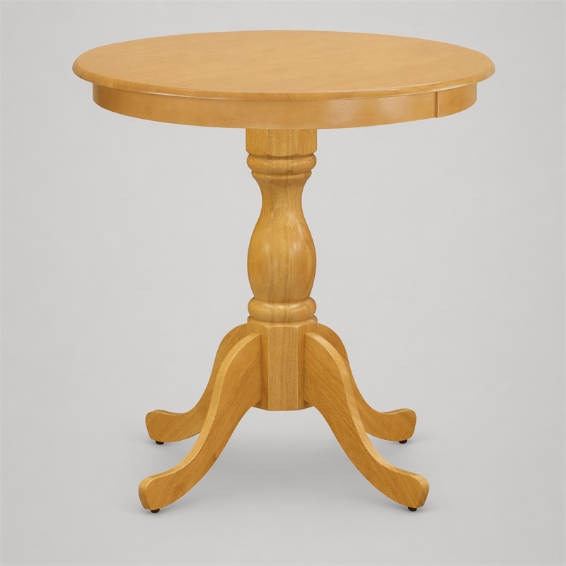 Pemberly Row Mid-Century Oak Rubberwood Small Dining Table