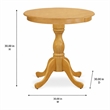 Pemberly Row Mid-Century Oak Rubberwood Small Dining Table