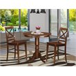 Pemberly Row 3-Piece Counter Height Dining Set in Mahogany
