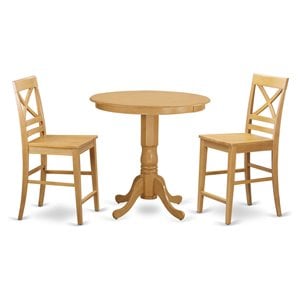 Pemberly Row 3-Piece Counter Height Dining Set in Light Oak Finish