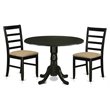 Pemberly Row 3-Piece Wood Dining Table Set in Black Finish