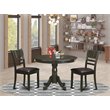Pemberly Row 3-Piece Dining Room Set with Round Table in Cappuccino