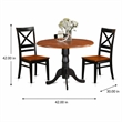 Pemberly Row 3-Piece Dining Table and Chair Set in Black/Cherry Finish