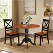 Pemberly Row 3-Piece Dining Table and Chair Set in Black/Cherry Finish