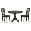 Pemberly Row 3-Piece Traditional Wood Dining Set in Cappuccino