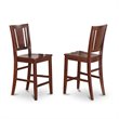 Pemberly Row Eden 3-Piece Mahogany Wood Dining Room Set with Spider Base
