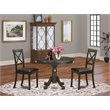 Pemberly Row Round 3-Piece Kitchen Table Set in Cappuccino Finish