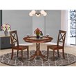 Pemberly Row 3-Piece Mahogany Dining Set with Wood Seat