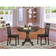 Pemberly Row 3-Piece Kitchen Set in Cappuccino with Wood Seat