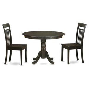 Pemberly Row 3-Piece Kitchen Set in Cappuccino with Wood Seat